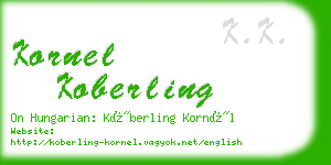 kornel koberling business card